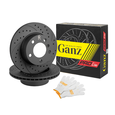 Диск тормозной передний перфорированный PRO-Line с покрытием (компл.2 шт) BMW 1-Serie (E81/F20) 1.6/1.8L,1.6D/1.8D all 05 GANZ GIJ10062S
