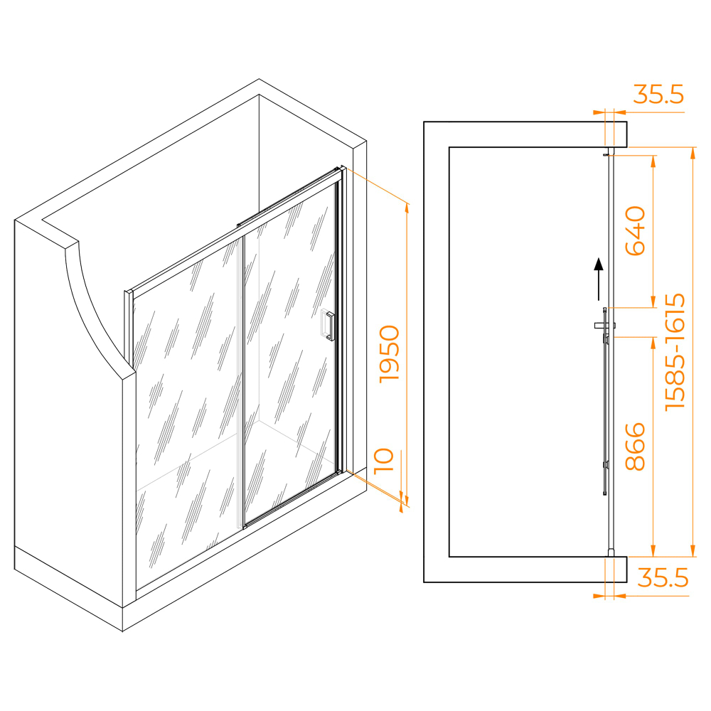 Душевая дверь RGW PA-017B (Прозрачное, 1600)
