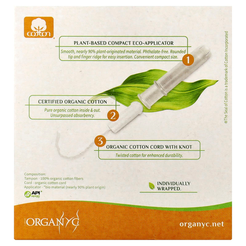 Organyc, тампоны для женского здоровья, компактные, Super Plus, 16 штук