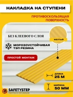 Резиновая полоса, 50 мм х 3 мм, желтый, 25 метров. БЕЗ КЛЕЯ