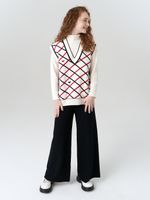 Жилетка в школу для девочки AT1011 черный-молочный