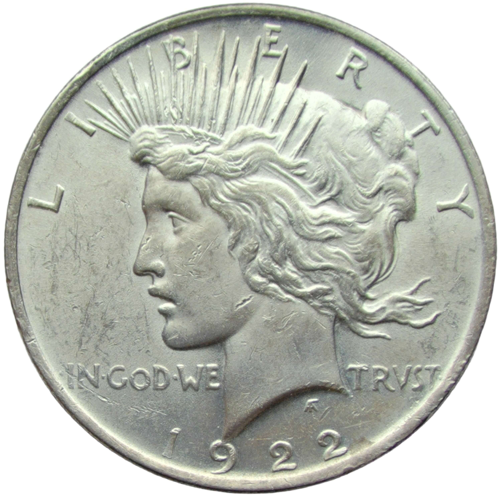 США 1 dollar (доллар) 1922 Peace Dollar (мирный доллар) AU