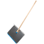 Лопата для уборки снега тротуарная, алюминиевая, 600 х 400 х 1420, деревянный черенок, Сибртех