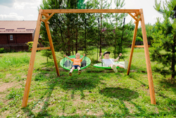 Деревянные качели с двумя качелями гнездо Свиби