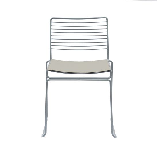 Стул металлический обеденный Hero серый с подушкой