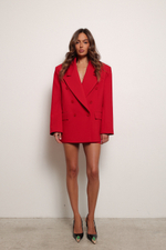 Жакет двубортный красный