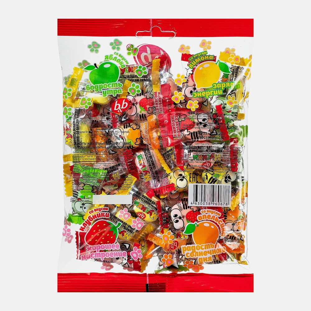 Конфеты жевательные Ассорти Мусики 180г