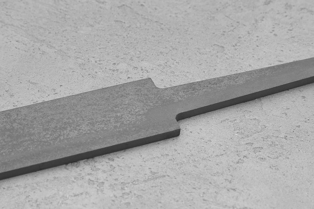 Заготовка для ножа, сталь AUS10Co 5,2мм. Модель "Лопатка-III" с клинком до 150мм, ТО 61-62HRC