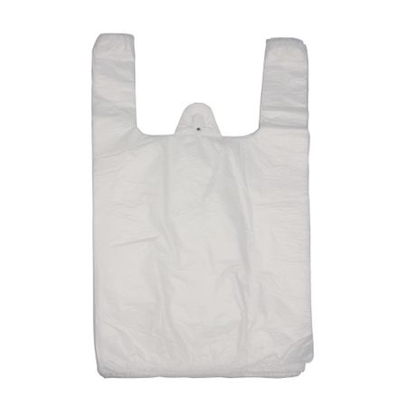 Пакеты-майки белые "Люкс" 30+16x60см 13мкм (100/1400шт)