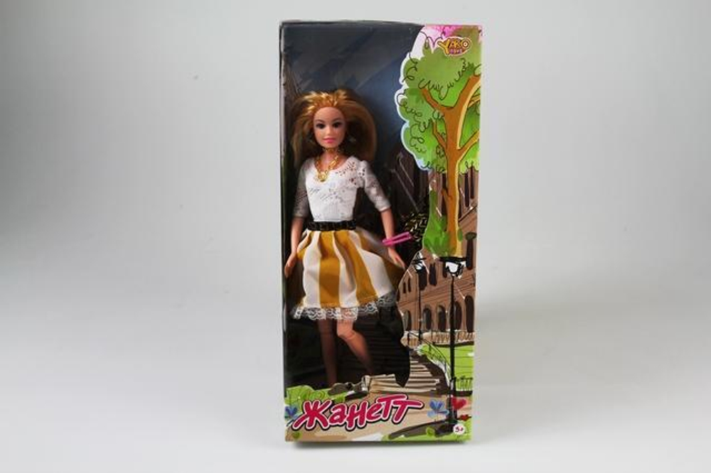 Кукла тип Модель Жанетт в розовой юбке, в коробке. Арт. M6577-3