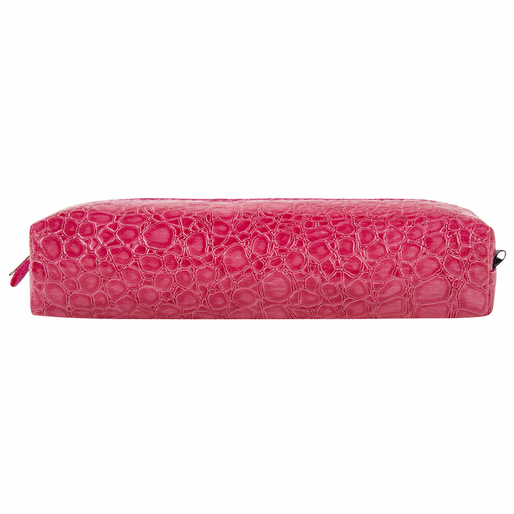 Пенал-косметичка BRAUBERG "крокодиловая кожа" 20х6х4 см "Ultra pink" (3 штуки в упаковке)