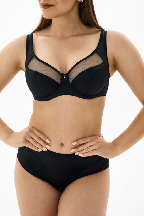 Бюстгальтер Zebra полупоролоновая чаша на каркасах (черный)