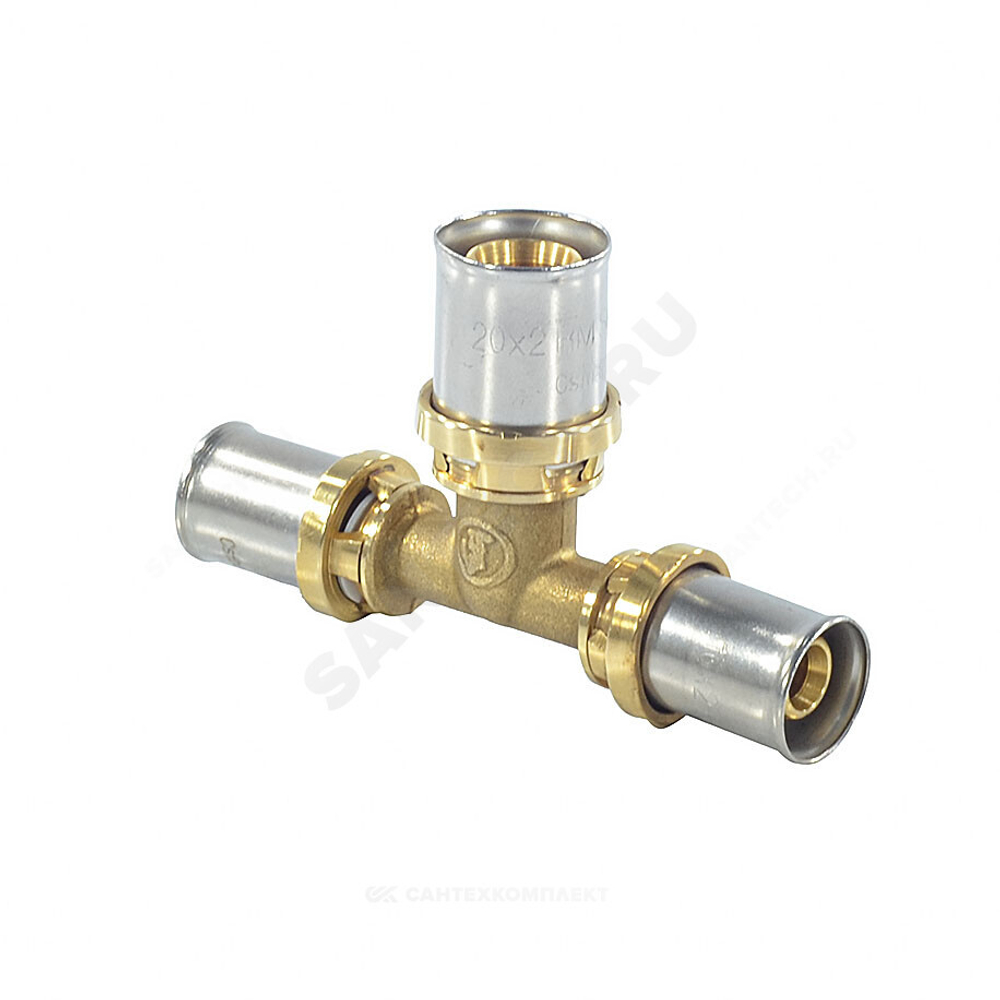Тройник переходной для МП/PE-X труб латунь пресс Дн 32х16х32 RM151 Giacomini RM151Y090