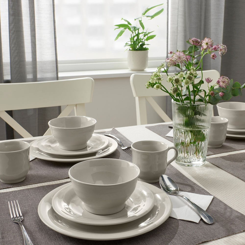 IKEA SANDSKÄDDA  (ИКЕА САНДСКÄДДА)  -  Миска, светло-серо-бежевый, 14 см