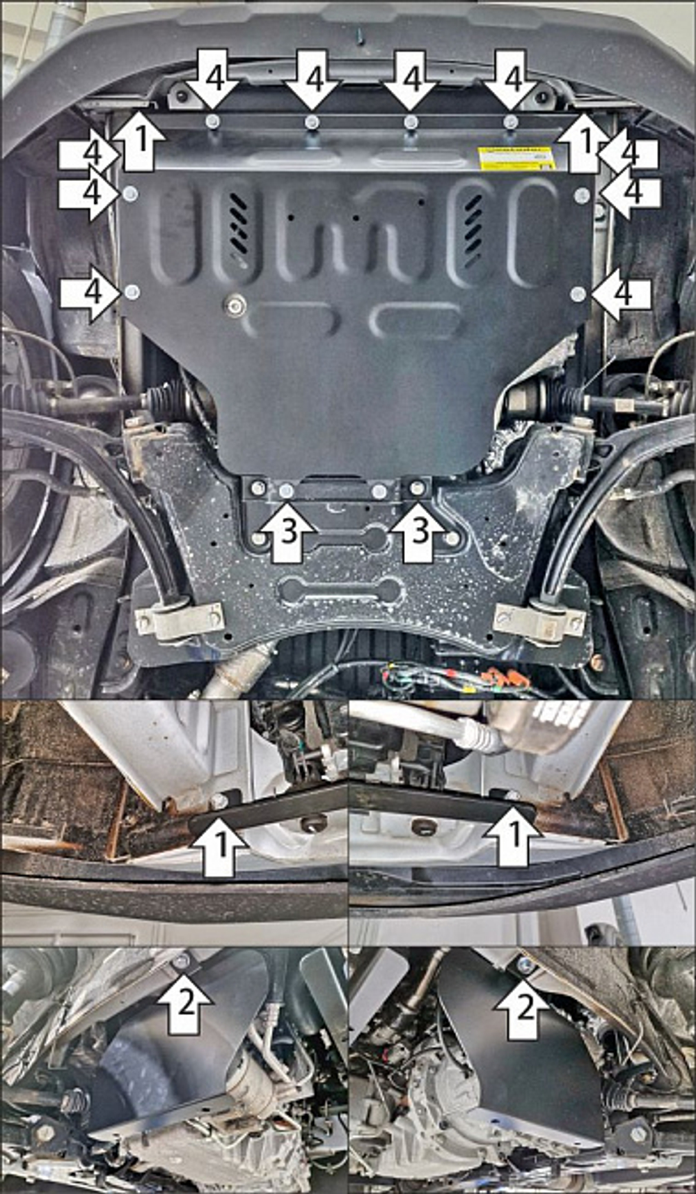 Защита стальная 2 мм Д;КПП для Dongfeng K33 (K32); V=2.3D; FWD; с 2023 Motodor.78612