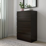 Комод с 5 ящиками - IKEA KULLEN/КУЛЛЕН ИКЕА, 112х40х70 см, черный