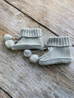 Вязаный комплект на выписку 5 предметов  (Одеяло утеплен., бант, пинетки, комбинезон, шапка) (Цвет: Синий)