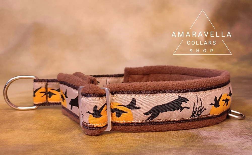 DOG Ошейник для собак, "Озёра Карелии" полуудавка "Мартингейл" ручной работы