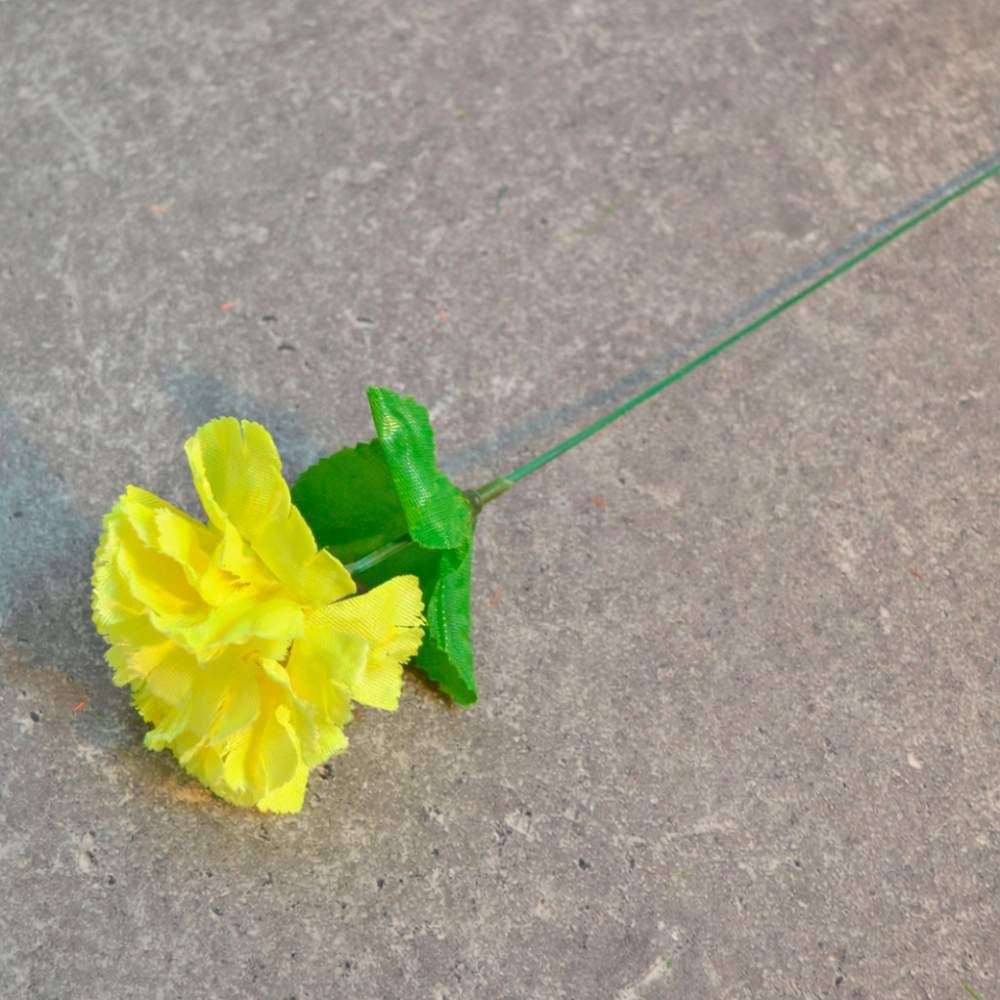 Цветы искусственные Гвоздика желтая 30см