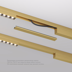 TR5736-SB Декоративная заглушка желоба трека SHINE BASE, 20см, сатинированная латунь, алюминий
