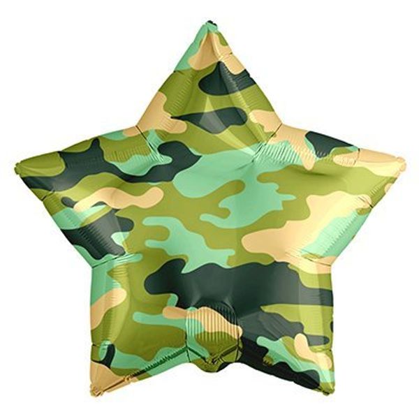 Шар звезда Камуфляж зеленая 45см