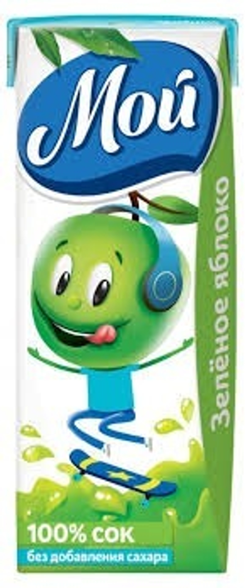 "Мой" Сок Зеленое Яблоко Осветленный 0.2л