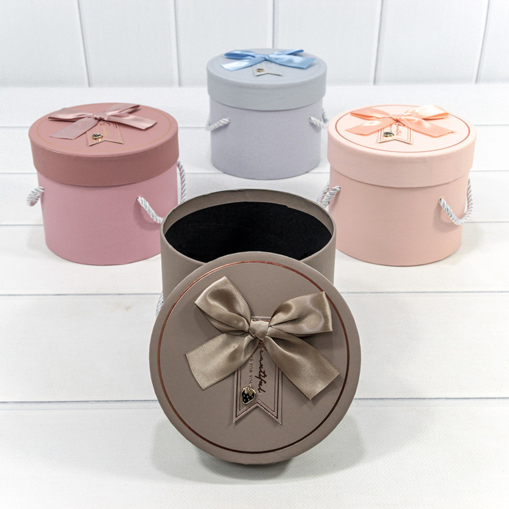 Коробка Ювелирная 13.8х11.5 см Набор 4 шт с бантом и ручками (Микс)