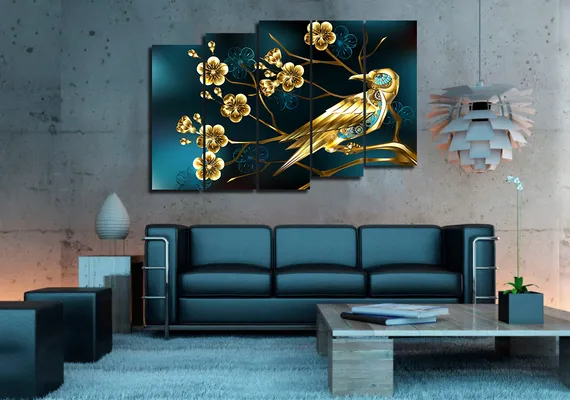 Модульная картина "Золотая птица"