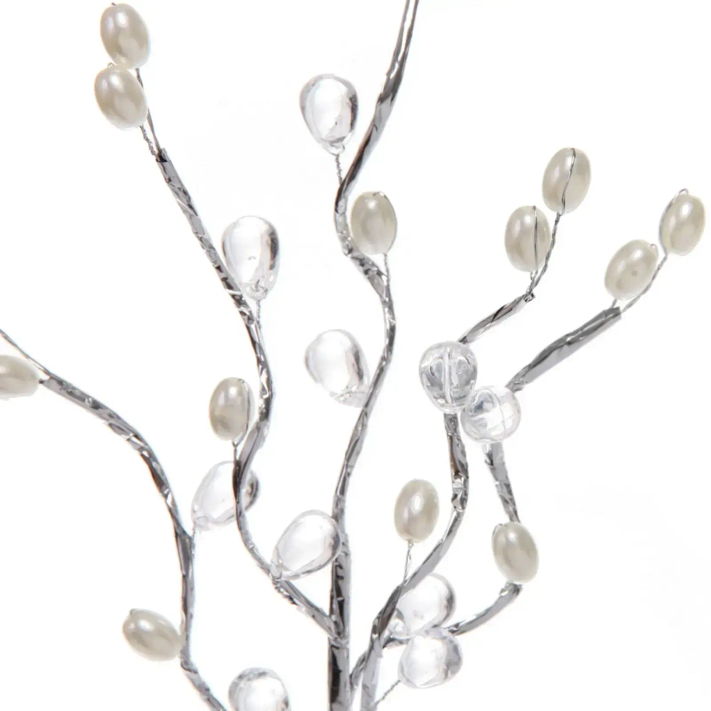 Ветка декоративная «Переливы» 30 см, Серебро