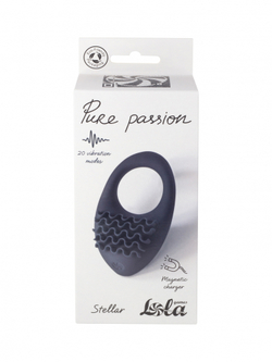 Перезаряжаемое эрекционное виброкольцо Pure Passion Stellar Black