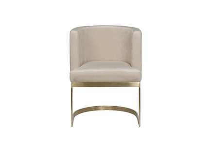 Стул велюровый Garda Decor светло-бежевый - матовое золото 76AR-612GOLD-CR