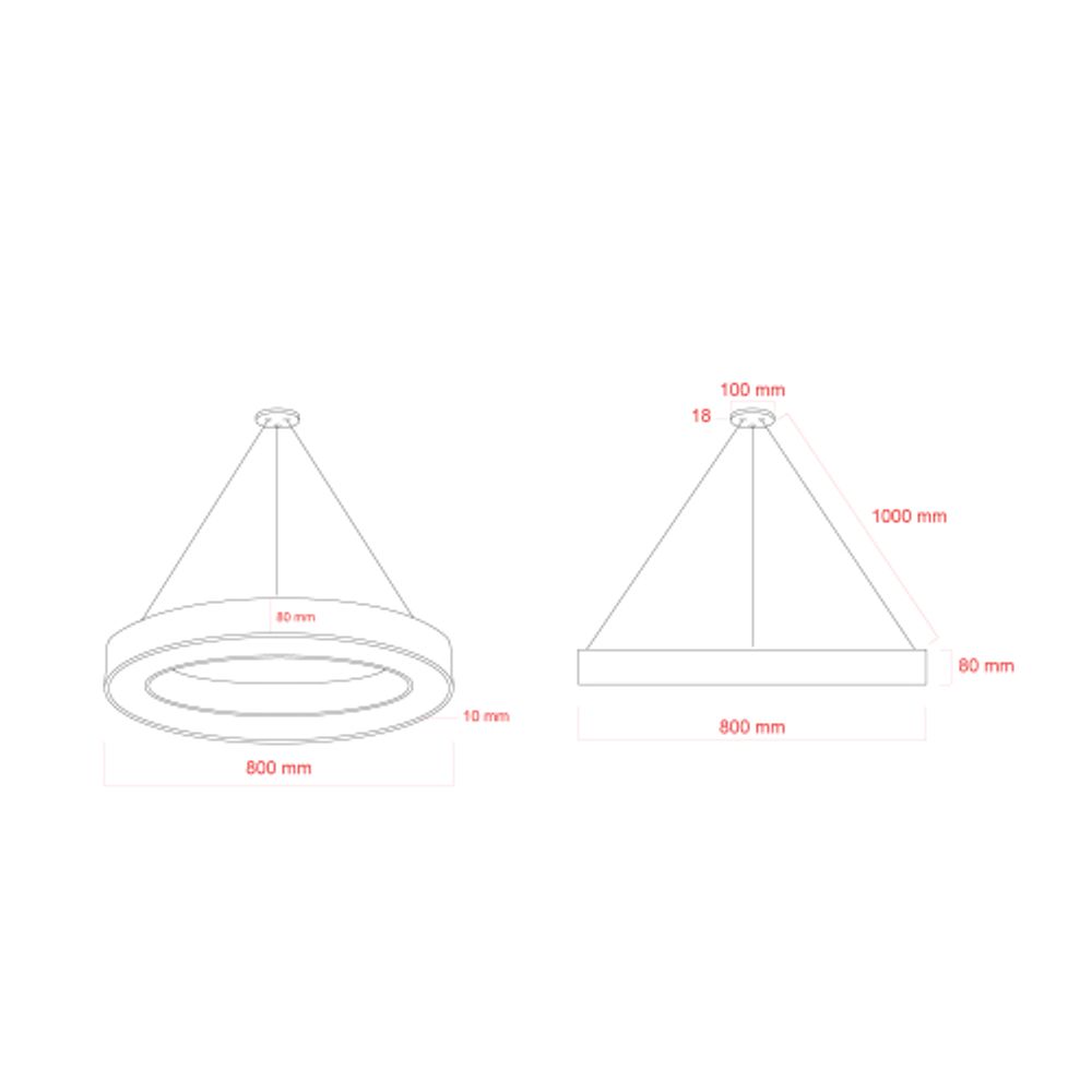 Светильник LED ЭРА Geometria SPO-134-W-40K-056 Ring 56Вт 4000К 4200Лм IP40 800*80 белый подвесной драйвер внутри