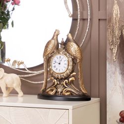 Часы настольные Павлины Бронза