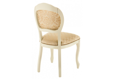 Стул деревянный Woodville Лауро патина золото, бежевый, ножки белые