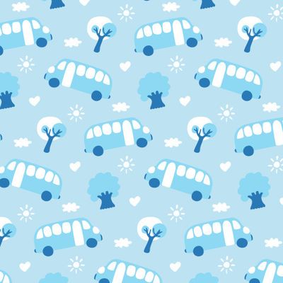 Buy baby fabric cars buses light blue