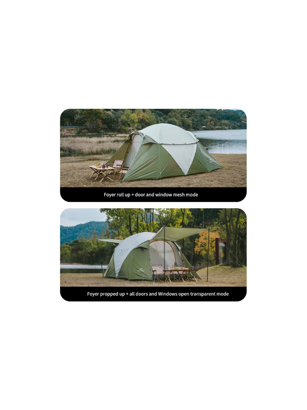 Палатка Naturehike KOTA 4, 4-местная, алюминиевый каркас, олива