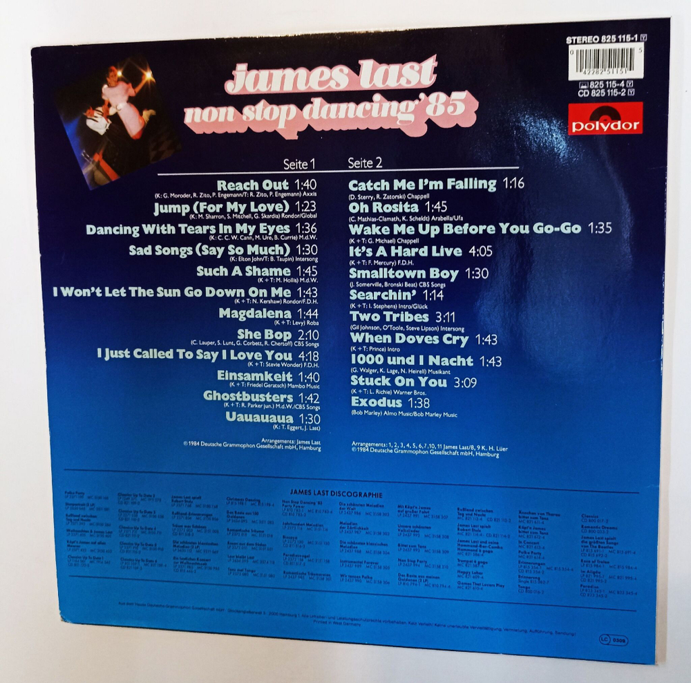 Винтажная виниловая пластинка LP James Last Non Stop Dancing 85 (Germany 1985)