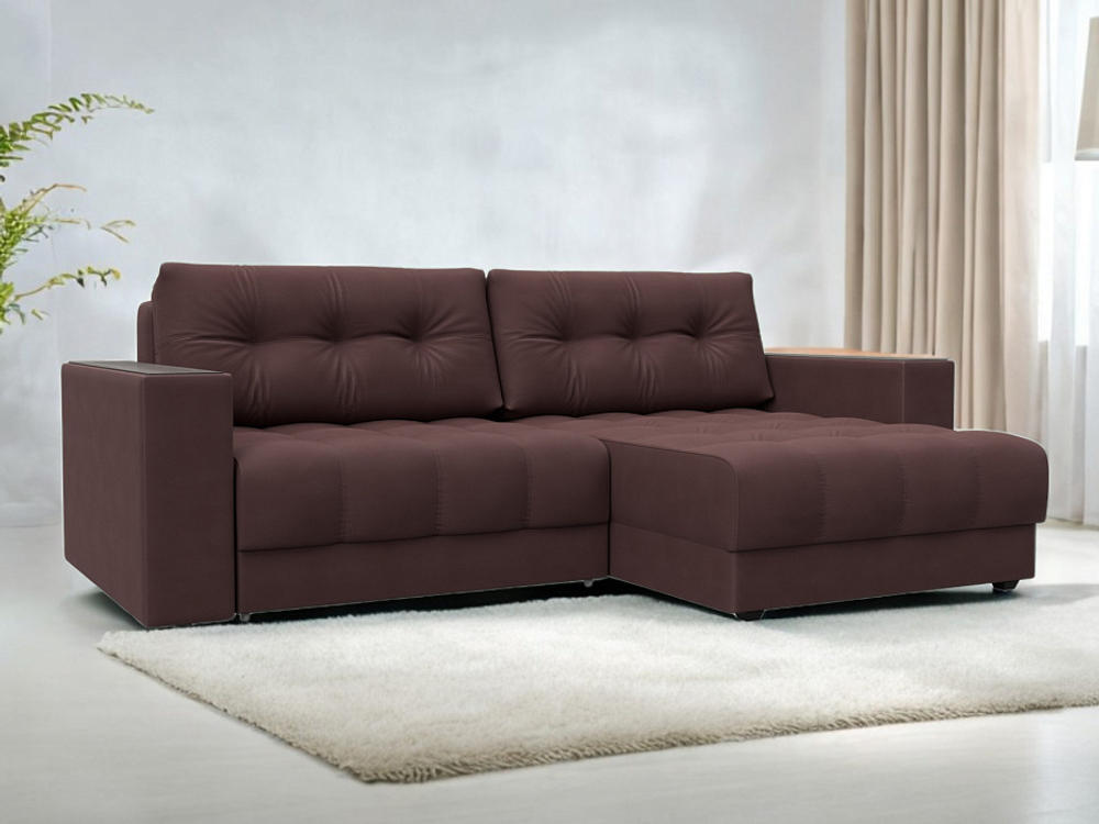 Диван угловой с декором Лига-049 НПБ, JOLY 09 ЗАМША бордовый