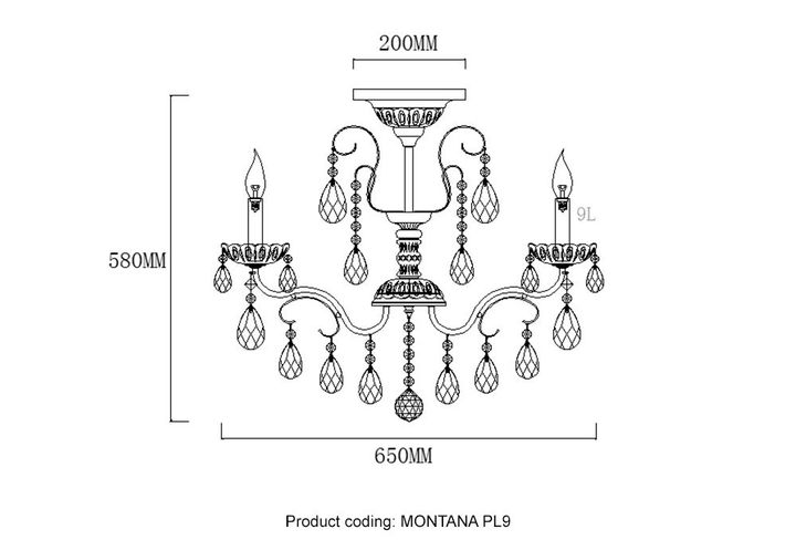 Потолочная люстра Crystal Lux Montana PL9