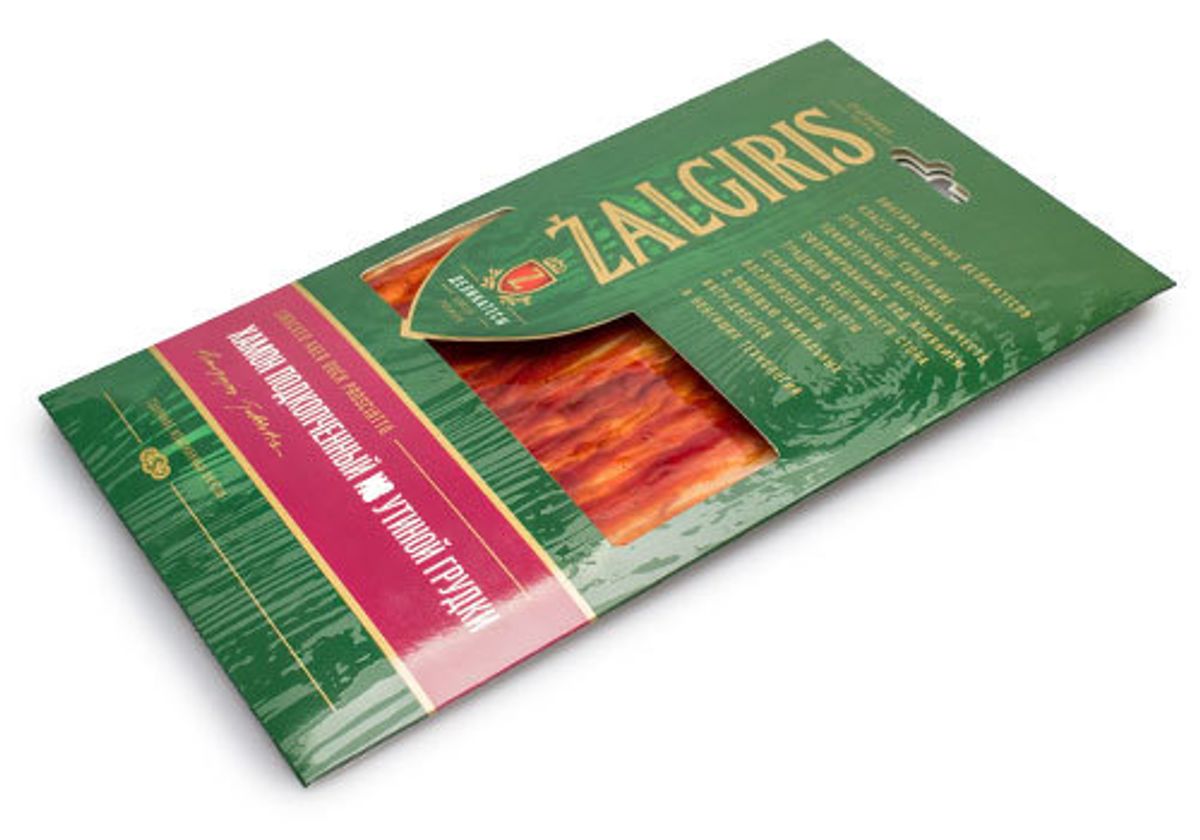 Хамон подкопченый из утиной грудки Zalgiris, 30г