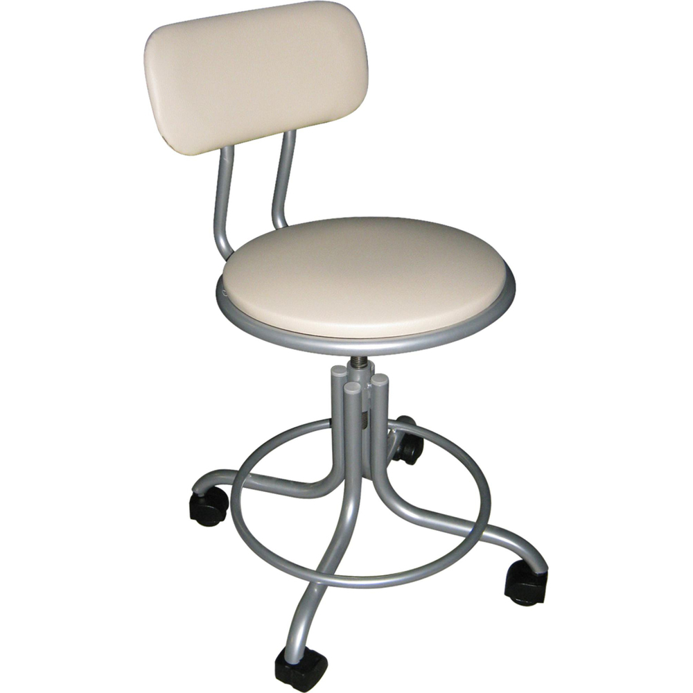 Стул ZM_ медицинский винтовой М101-07металлик,и/к276т4934 слон.кость ролики