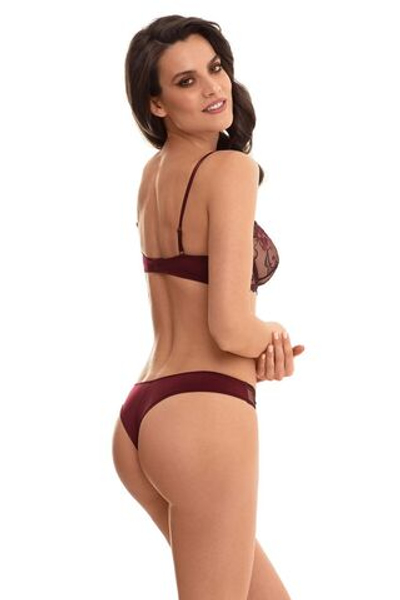 Прелестные трусики-стринги из эластичного полотна (Размер: L) (Цвет: бордовый)