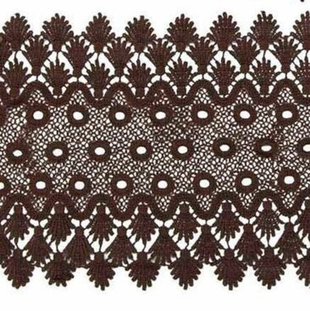 3AR807 Кружево матовое гипюр 17см*9,14м (266 т-шоколад)