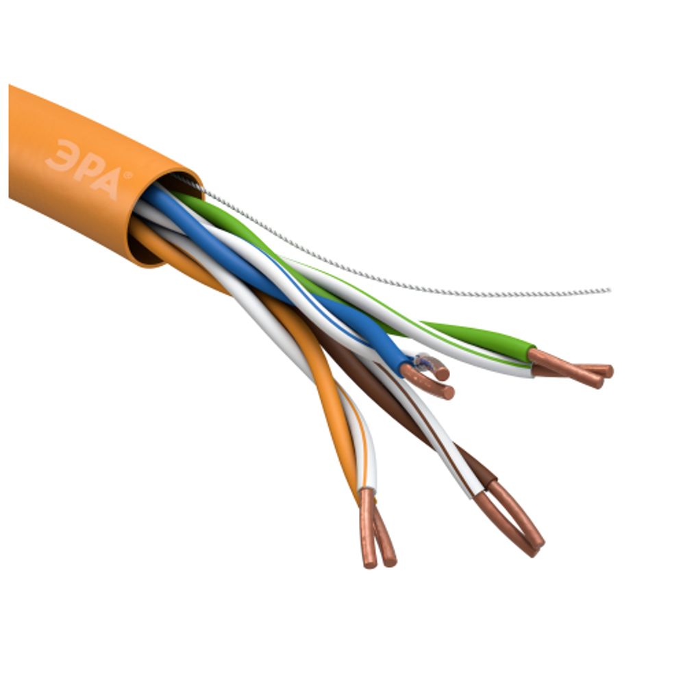 Кабель витая пара ЭРА U/UTP 4x2x24 AWG Cat5e CU нг(А) HF 305м | LAN-кабель витая пара U/UTP-Cu