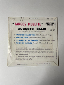 Винтажная виниловая пластинка LP Augusto Baldi Son Accordeon Et Son Ensemble Musette Vol. 13 Tangos Musette (France 1975) 7 дюймов