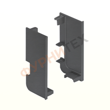 Заглушки внутренние (закрытые) к профилю L KB92 (лев/прав) Черный браш A25