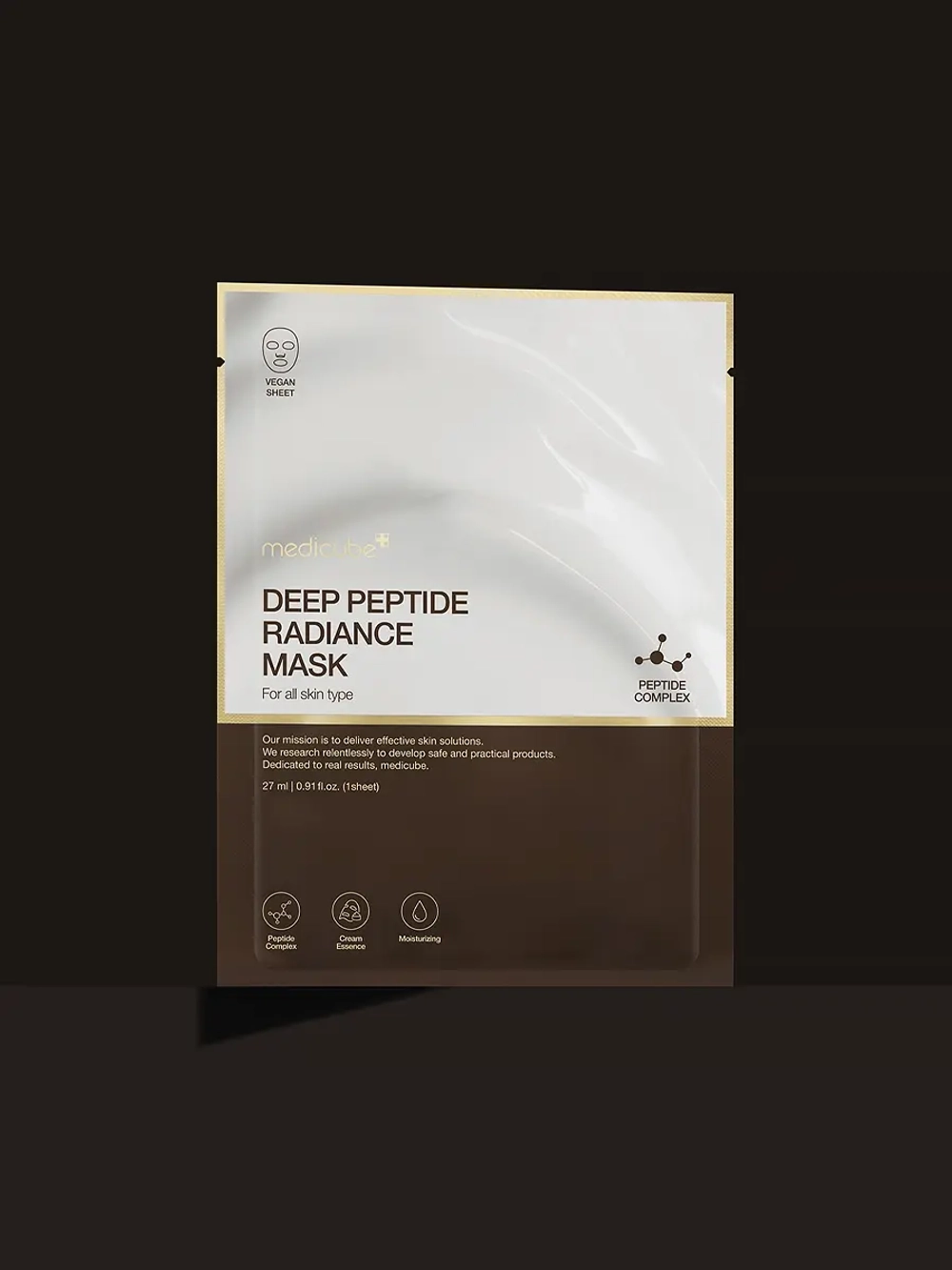 Medicube Омолаживающая тканевая маска с пептидами для сияния кожи Deep Peptide Radiance Mask 27 гр