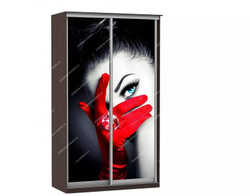 Шкаф купе Модерн 1490х450 2-х дверный 2-х секционный фотопечать №1 венге