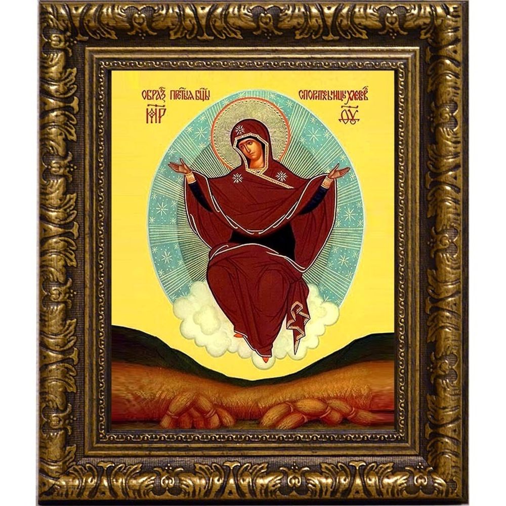 Спорительница хлебов. Икона Божьей Матери на холсте.