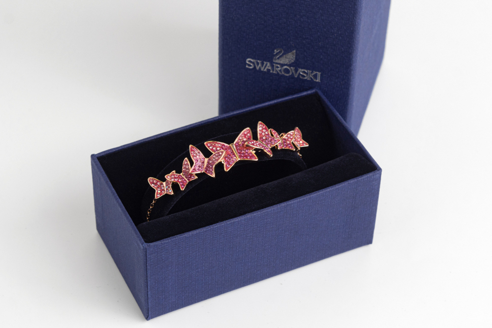 Браслет Swarovski с бабочками, украшенными кристаллами